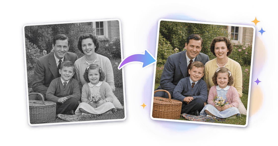Black and white photo colorized with Mixinflow