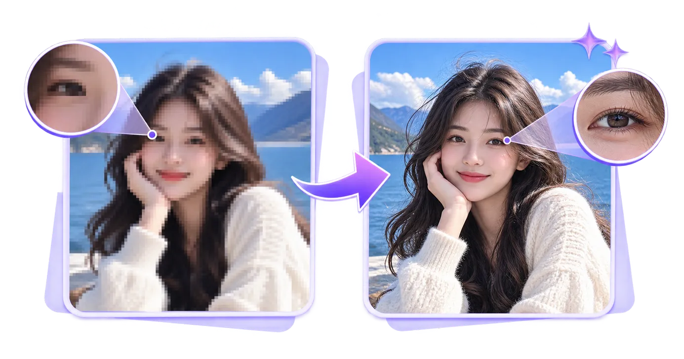 Pixelated image repaired with the Mixinflow Unpixelate Image tool