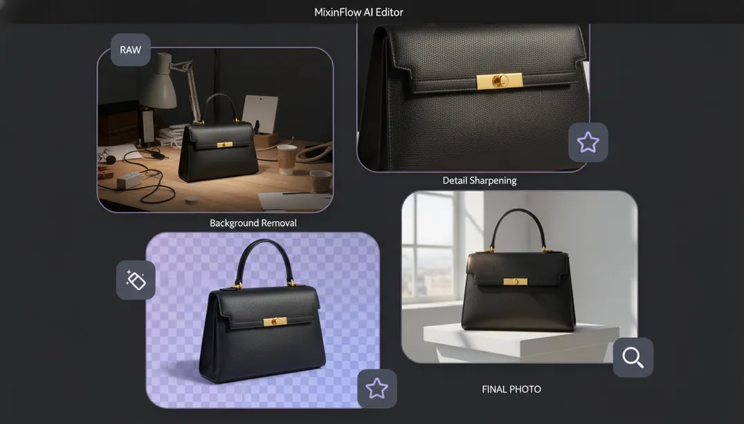 AI edited product photo prepared for ecommerce stores and landing pages.